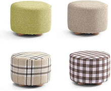 Sgabello da Cucina Soggiorno Rotonda Divano a Panca di Legno Seduta in Tessuto Lavabile Sgabello Sgabelli for Bambini Cotone e da Cucina Sedia Bassa Sgabello da barYZJL (Color : Stripes)