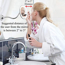 Fugift Specchio per il trucco con Luce Led Flessibile 10X Ingrandimento Cosmetico Vanity Specchi per Donne Ragazza Signora Scuola Home Office Trucco Specchio