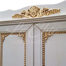 Shop Chic Armadio barocco decapè Giulia con decori e fregi foglia oro