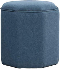 WYJW Poggiapiedi Imbottito Tessuto di Lino Sgabello Imbottito Poggiapiedi Pouf Pouf, Pouf Poggiapiedi Scatola portaoggetti Scarpiera Sgabello Tavolino Poggiapiedi (Colore: Blu, Dimensio