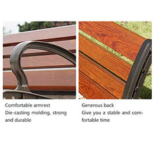 household products Outdoor Alluminio Panchina, Panca di Legno del Grano per Il Tempo Libero in Lega di Alluminio Imitazione con Schienale E Braccioli, Mobili da Giardino Panca Terrazza con Giardino