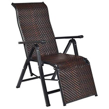 DHHZRKJ Sedia a Sdraio in Rattan, Sedia a Sdraio Pieghevole in Vimini reclinabile, Sedia da Giardino Portatile Regolabile a gravità Zero, per Patio Portico da Spiaggia all'aperto per Interni