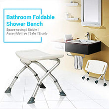 Panche doccia pieghevoli Sedili da bagno Sedia da bagno Sgabello con piedi antiscivolo Fori di drenaggio regolabili in altezza-Sgabello pieghevole