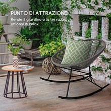 blumfeldt Roqueta Chair - Sedia a Dondolo, Design retrò, Copertura Realizzata A Rete da 4 mm, Materiale: Acciaio Verniciato a Polvere, Resistente agli Agenti Atmosferici, Grigio
