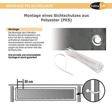 CelinaSun separé 0,75x4m Grigio Chiaro PES Poliestere impregnato Anti-Vento per Giardino Balcone con Occhielli Fascette