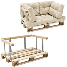 [en.casa] Divano Palette Euro mobili DIY Divano per Dentro con Cuscini per Le Palette 1 x Cuscino per Il Sedile e 4 x Cuscino per Schienale Beige incl. 1 Paletta Euro 4 x Schienale