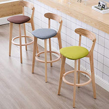 TQJ Seggiola da Bar Sgabelli da Bar,Sedia Alta Cucina con Schienale Poggiapiedi di Faggio Comodo,70cm (Color : Brown)