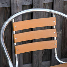 giordano shop Set Tavolo e 2 Sedie da Giardino in Alluminio Effetto Legno