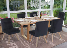 Mendler Set 6X sedie poltroncine Sala Pranzo Soggiorno HWC-F38 Design retrò Legno Velluto Nero