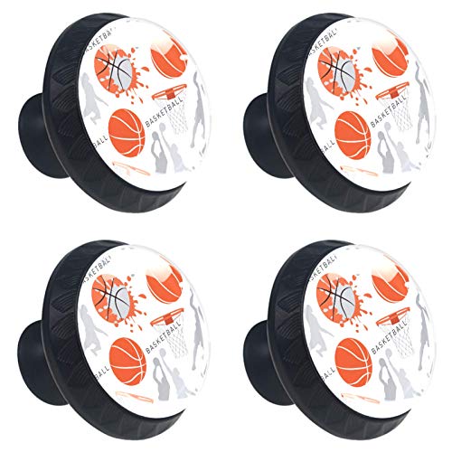 Set di 4 maniglie rotonde per armadio da cucina, credenza, cassettiera, cassettiera, con viti, per cucina, comò, armadietto, bagno, armadio disegnato a mano