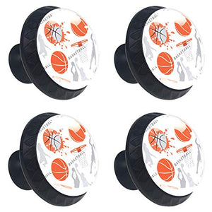 Set di 4 maniglie rotonde per armadio da cucina, credenza, cassettiera, cassettiera, con viti, per cucina, comò, armadietto, bagno, armadio disegnato a mano
