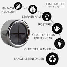 4 portasciugamani Premium in un set per bagno, cucina e casa in acciaio inossidabile - portasciugamani - gancio per asciugamani - rotondo - cromato - autoadesivo senza perforazione