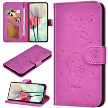 Robinsoni Custodia Compatibile con Samsung Galaxy S7 Case Portafoglio Cover Dumbo Stampato Libro Pelle PU Antiurto Case Wallet Taccuino Cover Libretto Cartone Animato Case Folio Flip Cover Rosa Rossa