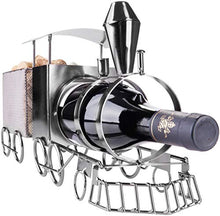 BRUBAKER Portabottiglie Locomotiva - Portabottiglie Scultura in Metallo - 42 cm Regalo di Vino con Figura in Metallo per Macchinisti e Fan Della Ferrovia - con Biglietto D'auguri