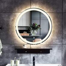 Specchio Rotondo retroilluminato, Specchio da Bagno Illuminato a LED da Parete, specchi per Trucco con sensore di Luce Touch Control, vanità, Camera da Letto (20 Pollici)