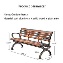 Panchine da esterno con braccioli e schienali, panchine da giardino, panchine da parco con struttura in metallo e sedili in legno massello resistenti alla corrosione, per cortili, balconi
