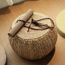 TONGS Poggiapiedi in Rattan Tavolino Sgabello Rotonda Del Piede Sgabello, Stile Rustico Paglia Divano a Panca Scarpe - Arredi Casa