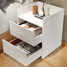 Yyqx comodino comodino in MDF con 2 cassetti, semplice comodino comodino consolle comodino comodino cassettiera per camera da letto ufficio libreria bianco comodino