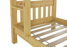 Erst-Holz Letto a Castello 90x200 in Pino divisibile con doghe rigide e nicchia 70cm 60.15-09Ni70