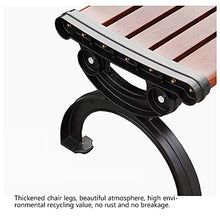 household products Outdoor Alluminio Panchina, Panca di Legno del Grano per Il Tempo Libero in Lega di Alluminio Imitazione con Schienale E Braccioli, Mobili da Giardino Panca Terrazza con Giardino