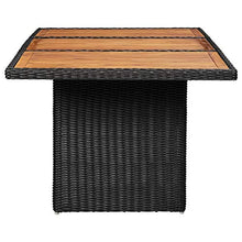 Qnotici Tavolo da Pranzo da Giardino Tavolo da Campeggio Tavolo da Buffet Tavolo da Festa tavolino da Giardino 200x100x74 cm polyrattan Nero
