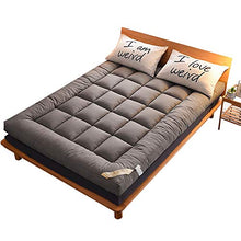 Yamyannie-Home Materasso Pad Topper Equipaggiata |Giù Alternativa Materasso Copertura Totale Materasso Pad (Colore : Grigio, Dimensione : 120x200cm)
