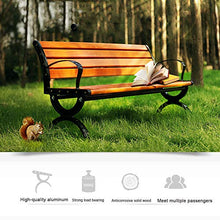 Panchina da giardino panchina da terrazza per esterni, panchina da veranda a 2 posti in legno massello con braccioli e schienale, seduta da giardino per terrazza con prato, adatta per giardino, prat