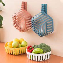 litty089 - Portaoggetti da Cucina Decorativo, Elegante, a Tinta Unita, Forma Cava, per Frutta e Verdura Blue