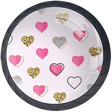 Modello rosa dorato grigio amore cuore Pomelli per Porta Set di 4 Pomelli per Mobili Manopole per Cassetti Cucina Armadio Vetro
