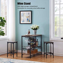 Portabottiglie Cantinetta Scaffale per Vino, Mobile porta bottiglie a 3 Livelli Scaffale per Bottiglie Di Vino con Porta Calici, Marrone, 39.7 x 105 x 88.5 cm