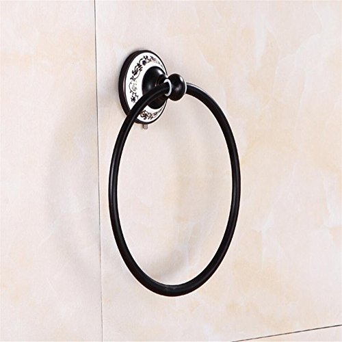 MBYW moderno minimalista portasciugamani moda bagno portasciugamani ferroviario Hardware ciondolo rame nero antico modello luminoso bar/staffa asciugamano anello/rotondo portasciugamani rack