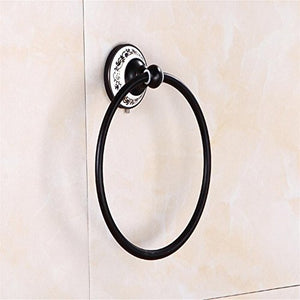 MBYW moderno minimalista portasciugamani moda bagno portasciugamani ferroviario Hardware ciondolo rame nero antico modello luminoso bar/staffa asciugamano anello/rotondo portasciugamani rack