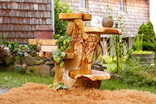 Windalf - Panchina per fiori in stile rustico con 5 ripiani LAMIR, 95 cm, con ornamenti floreali, realizzata a mano in radica