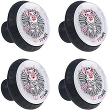 Pink Pig Dancing Grey I Love Ballet Pomelli per Porta Set di 4 Pomelli per Mobili Manopole per Cassetti Cucina Armadio Vetro