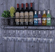 Mensola A Muro Portabottiglie In Ferro Metallico Portabottiglie Portabottiglie Portabottiglie E Bicchieri Da Vino Portabicchieri Portabicchieri Porta Calici (Dimensioni: L100 * W30Cm), L100 * W30Cm
