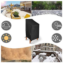 Copertura per Sedie da Giardino, Impermeabile in 210d Oxford Telo Coprisedie da Esterno Resistente, Coperture per Sedie Pieghevoli per Esterni, Anti UV/Pioggia/Vento, 89 * 89 * 120/89cm, Nero