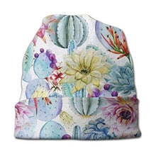 zhouyongz Fiore di Cactus Pianta Fresca Pittura ad Acquerello 5 Confortevole Berretto da siepe per Bambini, Classico Berretto da siepe in Maglia