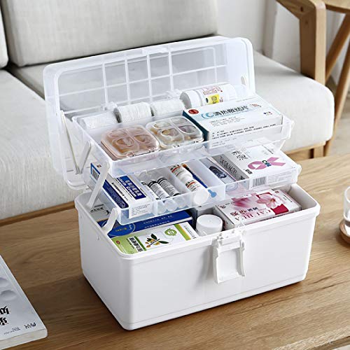 Dittzz Scatola per Medicinali, 3 Strati Scatola di Medicina Contenitore per Medicinali di Emergenza Multifunzione Scatola Immagazzinaggio con Maniglia