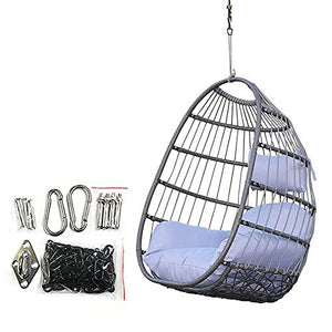Sedia a Dondolo in Rattan,Sedia a Dondolo,Cesto Appeso,Cuscino per Seduta,Sedia a Sdraio,Sedia a Sdraio,Patio da Giardino,Coperta da Esterno,con Cuscino e Copertura,120x87x28cm