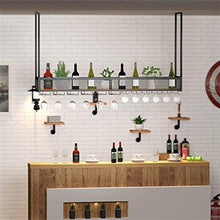 ZFF Wine rack Portabottiglie da Parete |Portabottiglie da Parete in Ferro con Faretti A LED, Mensola Portabottiglie Industriale in Legno Massello, Portabicchieri (Size : 150x30x80cm)