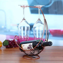 GJSN - Portabottiglie per vino, creativo, può contenere 1 bottiglia di vino e 2 bicchieri, dimensioni: 32 cm di lunghezza, 35 cm di altezza.