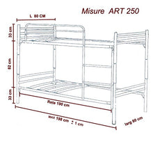 Filoben-com Letto a Castello Argento Rete a doghe Completo di 2 materassi in Offerta Made in Italy