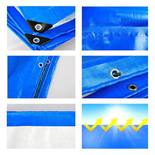 HZWLF Tela Cerata Resistente Impermeabile all'aperto, Tela Cerata della Copertura dell'isolamento Termico della Protezione Solare di plastica del PE per Il Campeggio all'aperto Blu, A, 3.8X4.8M