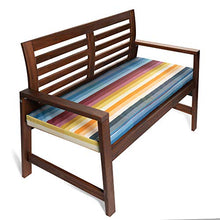 Celina Digby® - Cuscino impermeabile per panca da giardino a 3 posti, con imbottitura in morbida schiuma (144 x 54 x 6 cm), motivo a strisce pixel arcobaleno