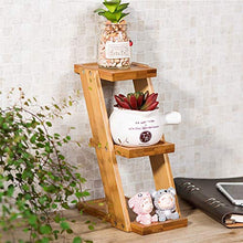 Supporto per Fiori in Legno massello a 3 Livelli, Supporto per Desktop di Piccole Dimensioni, Stand per Piante Multiple