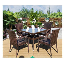 HLZY Tavolo in Vimini in Rattan mobili in Patio e Set s Mobili da Giardino Patio Mobili da Giardino all'aperto in Vetro Top tavolino da caffè Set per Giardino all'aperto a Bordo Piscina