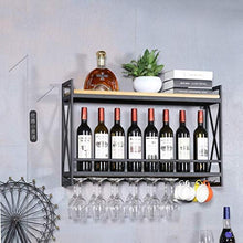 Portabottiglie da Parete | Altezza Regolabile | Portabottiglie da Vino sospeso a Parete | Portabicchieri in Metallo in Ferro per Bicchieri da Vino per espositori da Cucina e Soggiorno