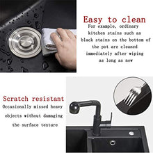 YUESFZ Lavabi Cucina Sala da Pranzo Grande capacità Lavello in Pietra di Quarzo Lavabo Bagno Quadrato Nero Lavatesta A Doppia Vasca con Frutta E Verdura (Color : Black, Size : 76 * 45cm)