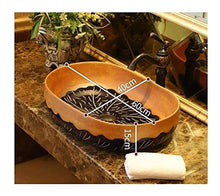 ZWJ Lavabo da Bagno Ovale in Ceramica Retro Controsoffitto Bacino Lavabo Adatto for Vari Stili