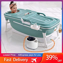 JFIOSD Vasca da Bagno Pieghevole per Bambini, Vasca Portatile per Adulti, Vasco da Bagno Animale per Una Semplice Spa,Installazione Facile,Blu,128CM